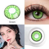 Popxstar 14.5mm Lens With Dioptric Myopia Colored Contact Lenses For Big Eyes Green Blue Red Purple Brown Pupil Degree Color Lens