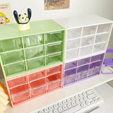 Popxstar Desktop 9 Grid Storage Boxes Organizer Transparent Small Drawer Partitioned Student Desk Wall-mounted Sundries Storage Box Cute