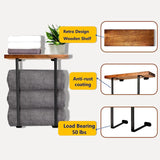 Popxstar Wooden Towel Rack Wc Wall Shelf Bathroom Organizer Supplies Art Storage Organization House Accessories