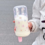 Original Design Purple Bow Water Cup With Straw Cute Coffee Bubble Milk Tea Plastic Cup Large Capacity Students Water Bottle New