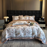 Popxstar  Premium 1000TC Egyptian Cotton Chinese Style Flowers Bird Print Luxury Bedding Set Duvet Cover Flat/Fitted Bed Sheet Pillowcases