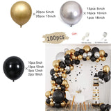 Popxstar Black and Gold Balloons Garland Arch Kit with Starburst Foil Balloons for Wedding Birthday Family Party Decorations Supplies