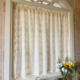 Popxstar  French Style Rural Gauze Integrated Window Screen Non Punched Velcro Curtains Lace Embroidered Semi Blackout Gauze Curtain