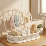 Large Capacity Key Storage Organizer Space-saving Modern Iron Entryway Storage Rack with Hooks Bathroom Storage Tray