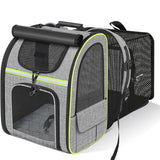 Expandable Pet Carrier Cat Backpack Oxford Mesh Breathable Travel Cat Bags Portable Multi-Function Dog Transport Backpack