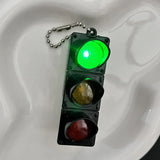 Popxstar 1/2Pcs Simulation Electronic Traffic Light Keychain Pendant Mini Pedestrian Light LED Light-emitting Toy Kids Cognitive Toy Gift