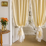 Popxstar Farmhouse Curtains Cotton Floral Ruffle Trim Privacy Drapes for Dining Living Room Bathroom Semi-blackout Vintage Chic Decor