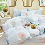 3pc 100% Pure Cotton Down Duvet Cover Set Including 1 Duvet Cover and 2 Pillowcase Soft and Skin Friendly Breathable Bedding Set