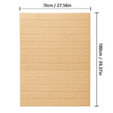 Popxstar 70cmx1m/2m/3m/5m/10m Wallpaper Brick 3D Wall Sticker Foam Self Adhesive DIY Living Room Decor Waterproof Paper