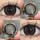 Popxstar  1Pair Myopia New Freshly Colour Contacts Lenses Large Diameter14.5mm Natural Eye Lenses Beauty Pupil Brown Gray Lenses