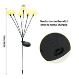 Popxstar Solar LED Light Outdoor Waterproof Garden Sunlight Powered Landscape Lights Firefly Garden Lights Lawn Garden Decor Solar Light