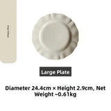 Popxstar  Camus Say Classic Medieval Sle Dert And Main Course Plate Sal Plate Cerc Pure Color French Sle Dining Utensils