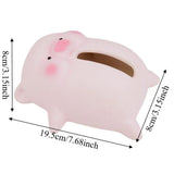 Cute Lying Pig Ceramic Tissue Box Reusable Decorative Ceramic Pig Tissue Box Ornament Household Paper Storage Box