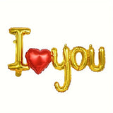 Popxstar 1pc Conjoined Letters I Love You Foil Balloon Romantic Inflatable Decor for Mother's Day,Birthday,Wedding,Anniversary Party