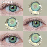 Popxstar  1 Pair Color Contact Lenses Beauty Eyes Pupils Fashion Makeup Beauty Cosmetics Soft Green Natural Brown Lens Yearly Use
