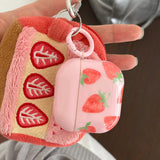 Popxstar  Korea Cute Pink Strawberry Pattern Silicone Earphone Case for AirPods Pro 2 AirPods 4 AirPods 1 2 3 Soft Protection Cover Coque