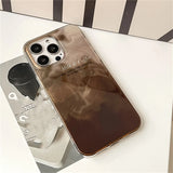 Korean Retro Gradual Gradient Aurora Iceberg Pattern Phone Case for iPhone 17 11 12 13 14 15 16 Pro Max XS XR 7 8 Plus 16e Cover