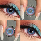 1pair Color Contact Lenses With diopters Purple Pupils Beauty Lenses Makeup Blue Myopia Contacts Cosplay Anime New Style