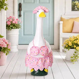 Light Fabric Summer Bikini Decor Kit Polka Dot Hat Ruffle Skirt Fit 23in Porch Goose Outdoor Patio Holiday Ornament
