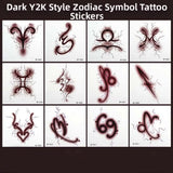 Waterproof Zodiac Signs Temporary Tattoo Virgo Pisces Scorpio the Twelve Zodiac Signs Gothic Chic Symbol Tattoo Cancer Leo Libra