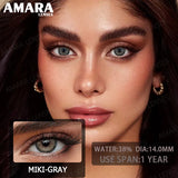 Popxstar  1 pair Colored Contact Lenses Natural Look Green Lenses Gray Contact color Lenses Beauty Pupil Eye Cosmetics Yearly Use