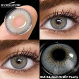 1 Pair Natural Gray Beauty Pupils Color Contact Lenses Yearly Soft Brown Eye Lenses Cosmetic Blue Green Eye Contacts