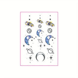Popxstar  1pc Star Moon Universe Temporary Tattoo Arm Hand Back Shoulder Tattoo Sticker Waterproof Long-Lasting Moon Star Tattoo Sticker