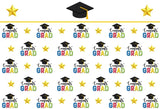 Popxstar Graduation Backdrop Congrats Gold Class of Grad Photocall Decoration Photography Background Photo Banner