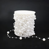 Popxstar 10M 3-8mm Beads Garland Pearl Strands Fish Chain Ribbon for Christmas Tree Wreath Gift Wrapping Decoration