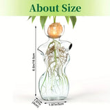 Human Shaped Glass Vase Plant Propagation Flower Arrangement Hydroponic Vessel Bulb Arrangement Flower Vase Home Decoration