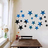 Popxstar  20pcs Star Wall Sticker 3D Acrylic Irregular Mirror Vanity Living Room Decoration Cartoon Wall Stickers for Kids Room Home Decor