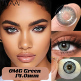 Popxstar  1 Pair Colored Contact Lenses Natural Brown 14.5mm Big Eyes Contacts Cosmetics Green Eye Color Lens Gray Lens Women Makeup