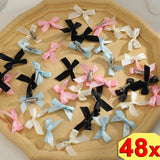 Popxstar Cute Ribbon Bow Hair Clips for Girls Korean Style Bowknot Mini Side Clip Hairpin Barrette Headwear Baby Hair Pin Accessories