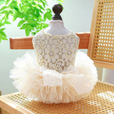 Cute High-end Formal Dress Pet Clothes Puff Chiffon Skirt Wedding Dress for Dogs Skirt Princess Dog  York Clothes Pet Cat Dress
