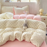 Popxstar  New cloud cotton lace summer quilt four-piece summer cool quilt single thin dormitory air conditioner quilt