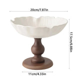 Popxstar  Nordic Dishes Ceramic Tableware Fruit bowl Retro Wooden Tray Snacks Plates for Kitchen Living Room Decorations Table Plate