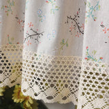 Popxstar Nordic Style Short Curtains Solid Cotton Linen Lace Hem Half Tulle Curtain Wine Cabinet Door Kitchen Window Small Curtains