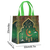 Popxstar  Eid Mubarak Gift Bags Ramadan Kareem Candy Cookie Packaging Bag Islamic Muslim Festival Party Decoration Non-Woven Tote Handbag