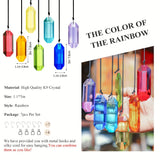 Popxstar  7pcs Crystal Suncatcher Prisms 3'' Indoor Window Hanging Ornament Rainbow Glass Prism Sun Catcher Decor for Home Garden Healing