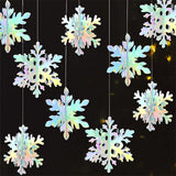 Popxstar  6pcs 3D white/laser snowflake hanging decorations, Christmas snowflakes, winter wonderland, New Year's party home decorations