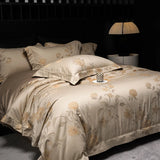 Popxstar  Premium 1000TC Egyptian Cotton Yarn-dyed Jacquard Luxury Bedding Set Duvet Cover Flat/Fitted Bed Sheet Pillowcases 4Pcs