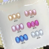 Summer Popular Refreshing Colorful Bubble Water Cat Eye Gel Nail Polish Super Glitter Glass Bead Nail Salon Nail Art