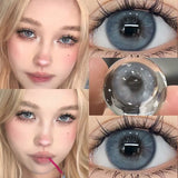 Popxstar  1Pair Blue Lens Color Eyes Contacts Lenses with Graduation Degree Myopic Prescription -0.00 to -8.00 High Quality Lens