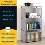 Popxstar Simple Bookshelf Multi-layer Bookshelf Storage Racks Bedroom Book Shelf Organizer Easy Assembly Bookcase Stackable Book Shelves