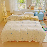 Popxstar  Milk Velvet Floral Duvet Cover, Ultra-Soft Cozy Warm Winter Reversible Plush Comforter Cover, 1 PC Botanical Flower Quilt Cover