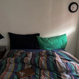Popxstar  100% Cotton Soft Bedding Set Colour Duvet Cover with Pillow Case Bedclothes Bedspread Comforter Cover Sets with Pillowcases