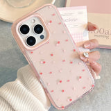 Popxstar  Lovely Red Cherry Shockproof Protective Clear Case for iPhone 17 Pro Max 15 13 14 16 Pro Max Soft Shockproof Cute Cover