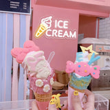 Creamy Ice Cream Neon Sign - Vibrant Wall Art for Ice Cream Shops, Bars & Bedrooms LED Lighting - Perfect Party Accent