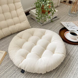 High-end tatami round dining chair strap chair cushion Japanese simple white square seat cushion sedentary