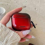 Popxstar  Lovely Black Red Gradient Soft Case With Keychain Fall Prevention Lanyard Earphone Cover for AirPods 1 2 3 4 Pro 2 TPU Shell